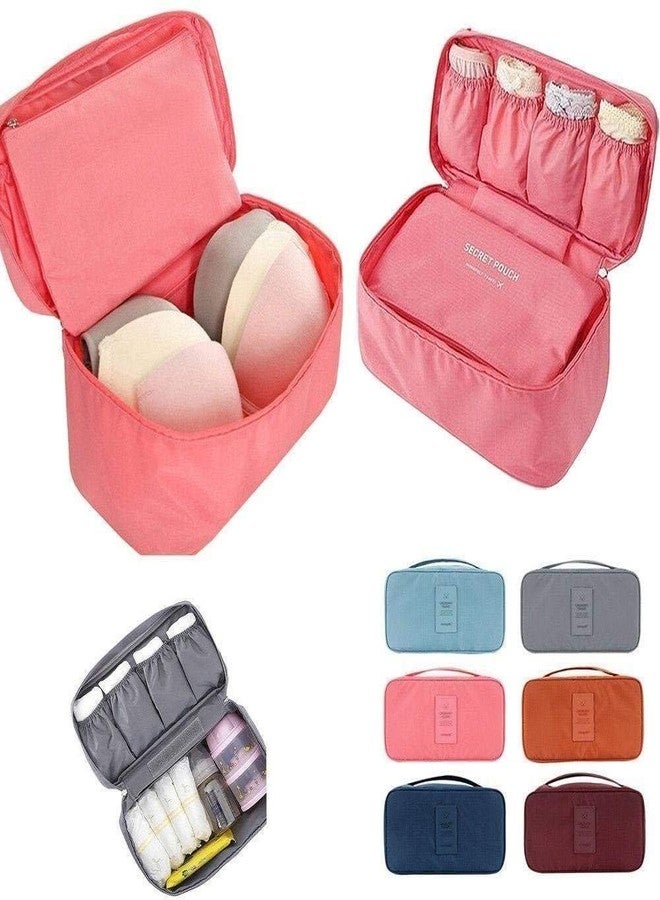 FosCadit Portable Cosmetic, Makeup, Lingerie Toiletry Travel Innerwear Bag Underwear, Bra, Socks, Panties Storage Pouch Bagganizer (Multicolor) - Image 4